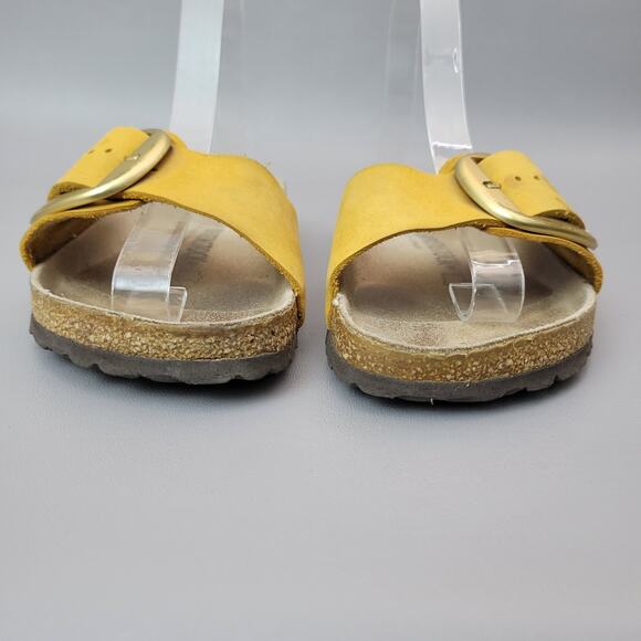 Birkenstock Madrid Big Buckle Sandals Sz 38 Narrow Yellow Nubuck Women’s 7 US - Picture 5 of 13